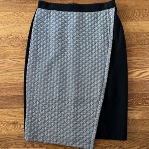 NWOT HD in Paris for Anthropologie black and white pencil skirt, size 12.